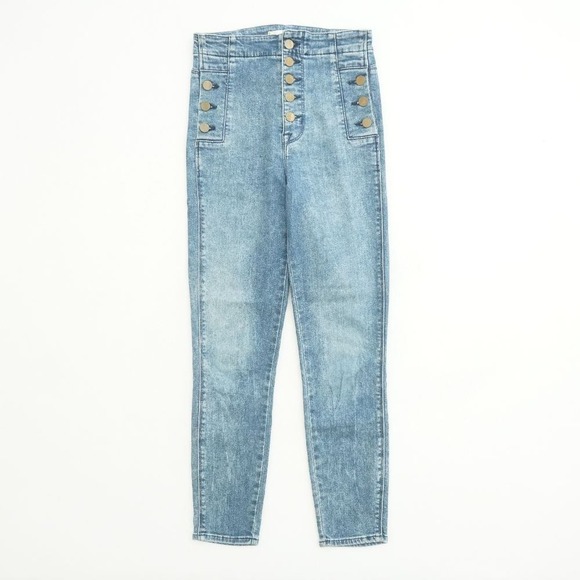 J Brand Natasha Amplify High Rise Button Front Skinny Sailor Jeans Womens 25 - Picture 1 of 11